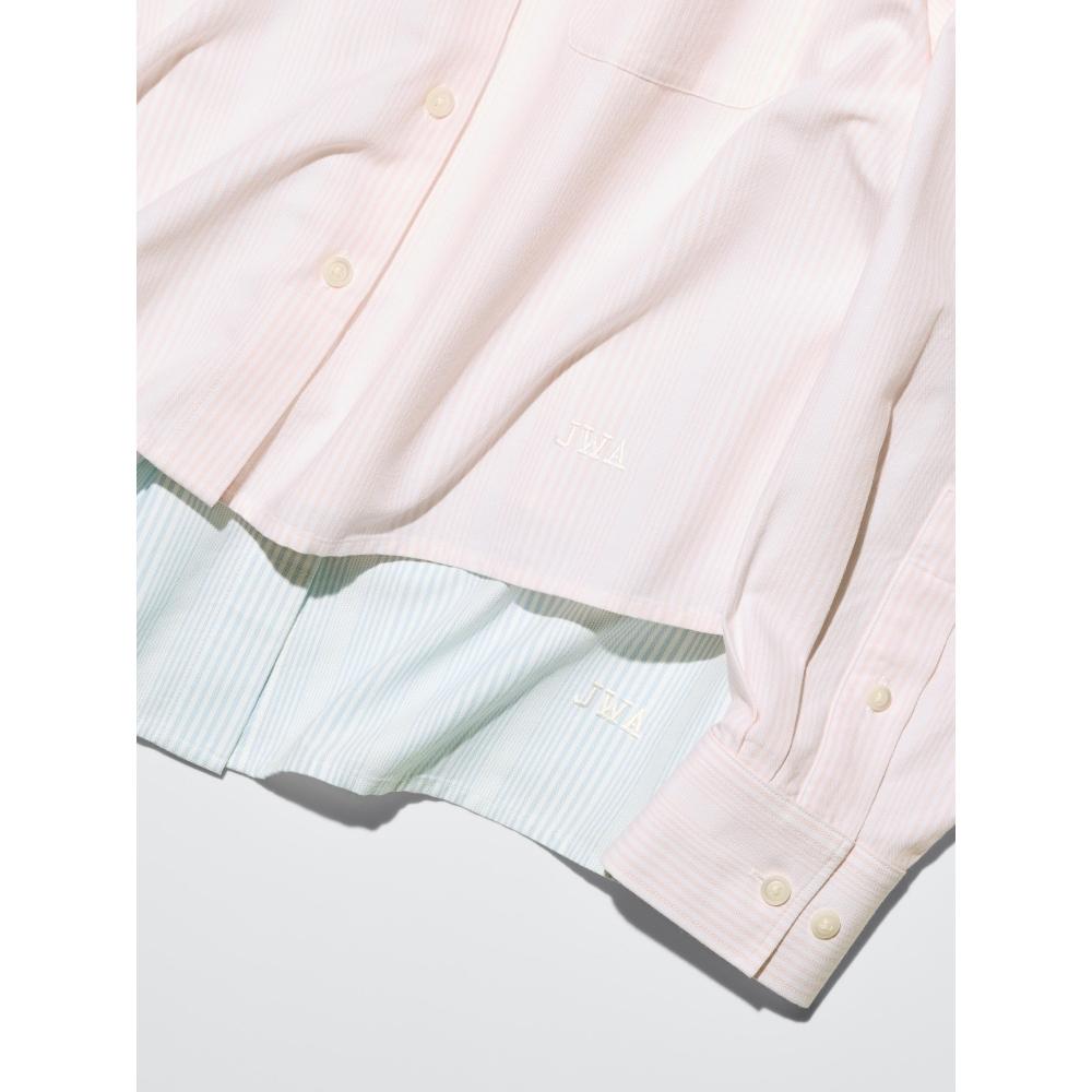 Uniqlo Рубашка Oxford с длинным рукавом в полоску