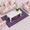 Miniature Dollhouses Rug With Traditional Turkish Pattern Furnishing Carpet Decorative Accessory for Craft Model Project