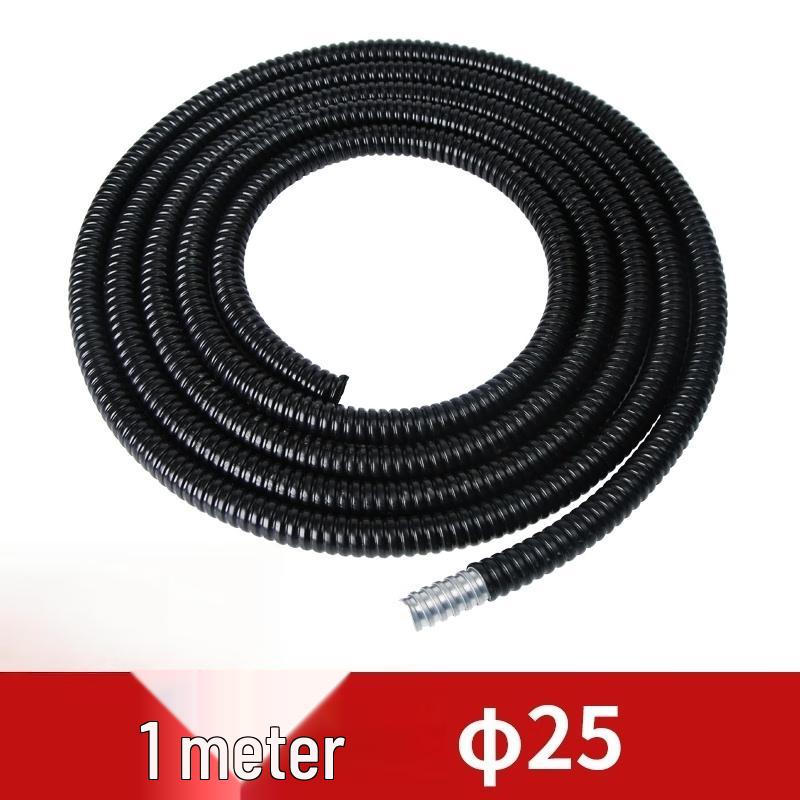 GEPai 25 мм Черный гофрированный металлический гибкий шланг с CN-вилкой (адаптер в комплекте)