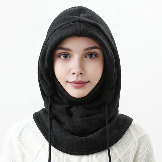 Шарф-капюшон Шапка Женская Мужская Осень Зима Головной убор для верховой езды Однотонный Регулируемая кулиска Защита лица Головной убор