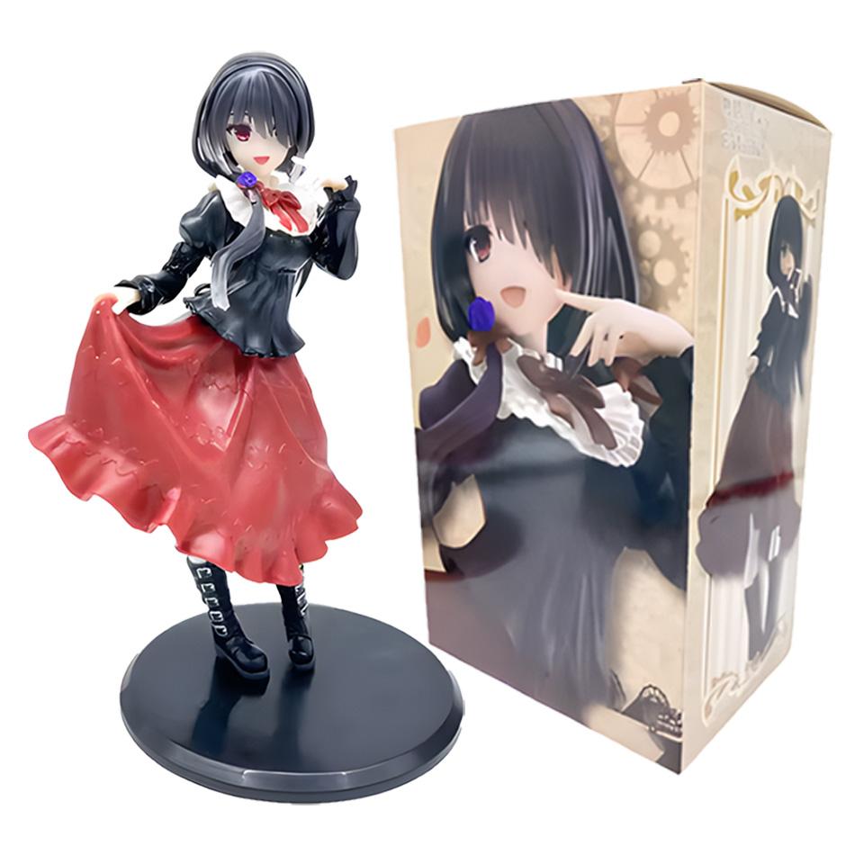 Новая аниме-фигурка Токисаки Куруми из Date A Live, милая модель девушки, игрушка, ПВХ, черное платье, наряд, стоячая модель, модель автомобиля, украшения, игрушка
