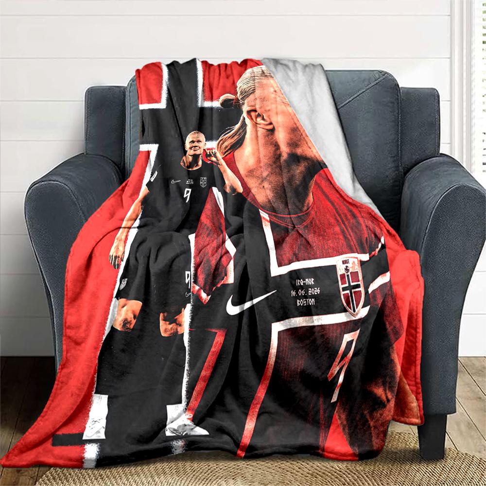 Man City's Haaland Celebration Blanket Warmthful Decor Great for Bed Chair Office for All Seasons Digital Print Birthday Christmas Gift Blanket