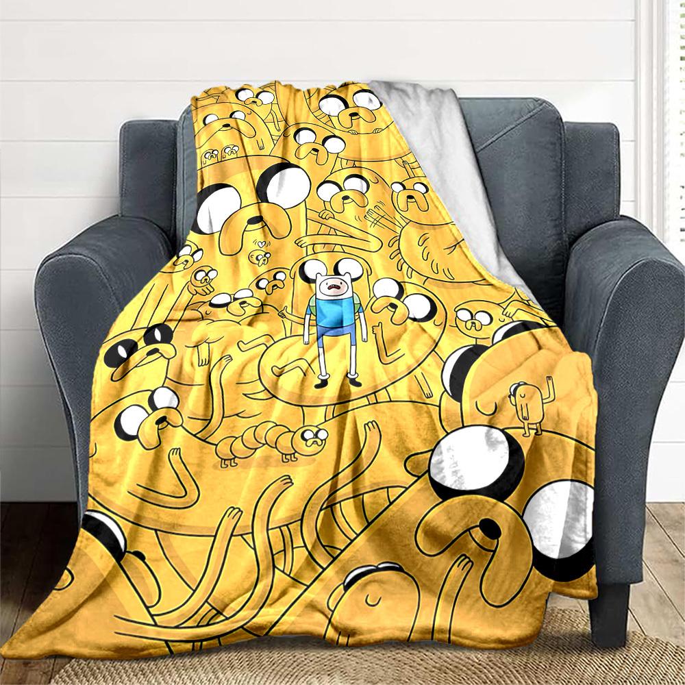 1pc Adventure Time Jake Soft Skin-Friendly Flannel with Digital Printing, Various Sizes Available for Family, Friends, Birthday087