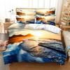 3D Digital Printing 2/3pc  Quilt Cover Pillowcase Double Bed Set Cover Quilt Soft Microfiber Bedding Set  Sea