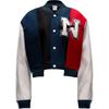 X YOON Oversized Varsity Jacket Black/Armory Navy/Phantom/White Women Outerwear Multi-Color FZ0280-010