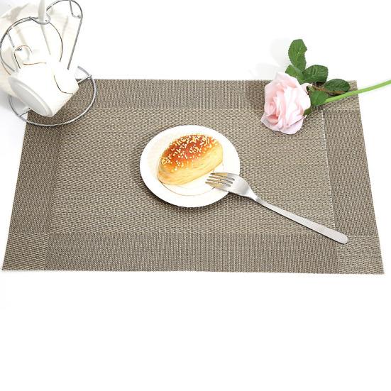 Woven Vinyl Placemat Heat-Resistant PVC Placemat Non-Slip Washable Table Mat Protects Table from Burns Stains Dining Mats for Home Restaurant Bar
