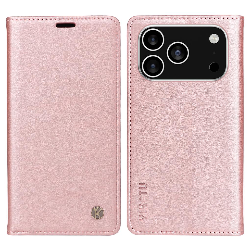 Чехлы для iPhone 17 Pro YIKATU Магнитная застежка Чехол для мобильного телефона из ПУ кожи