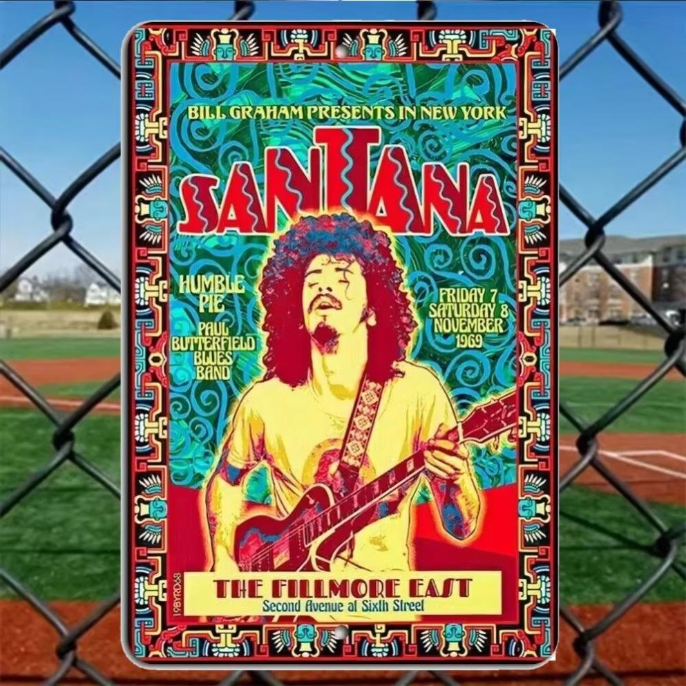 1 шт. 1969 Сантана Fillmore East Концертный Металлический Плакат Винтажные Рок-Мемобилии Настенное Искусство для Музыкальной Комнаты Бара или Коллекционного Дисплея