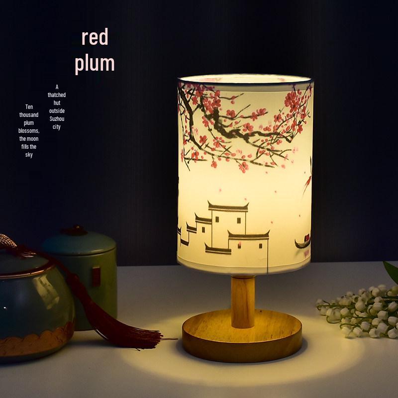 Retro Chinese-Style LED Desk Lamp: Artistic Bedside Night Light