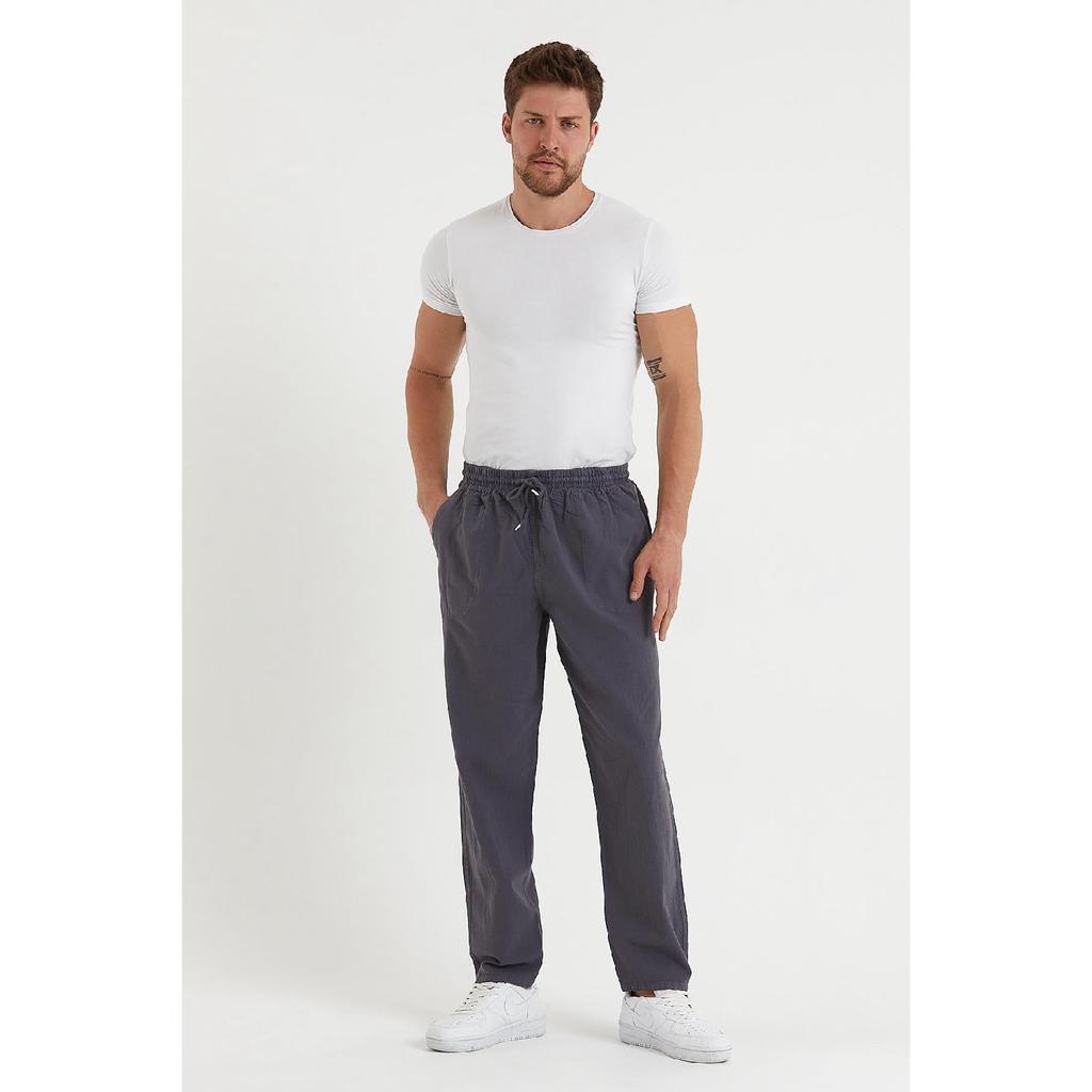 Черные мужские льняные брюки 1480