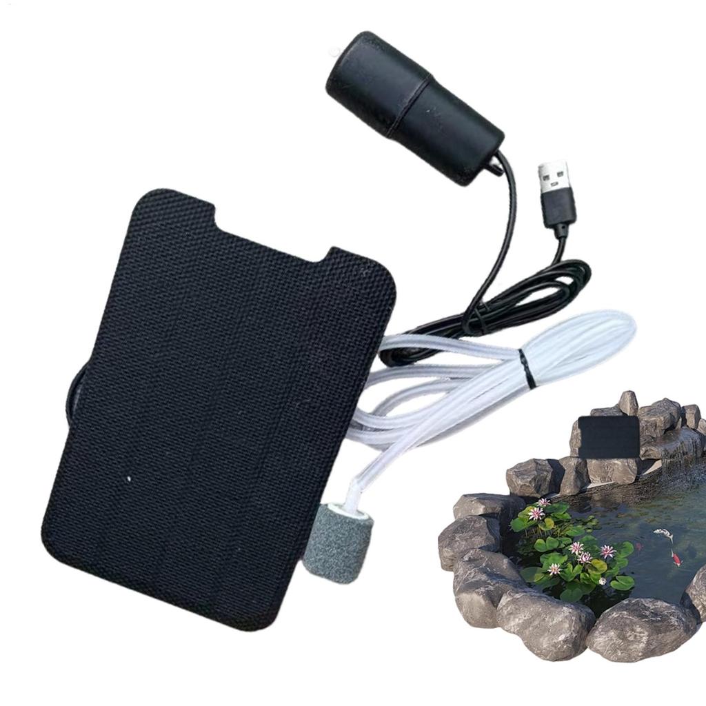 Silent Solar Pond Aerator Solar Powered Oxygen Pump for Fish Tank Air Pump, Backyard Garden Pond Summer Camping
