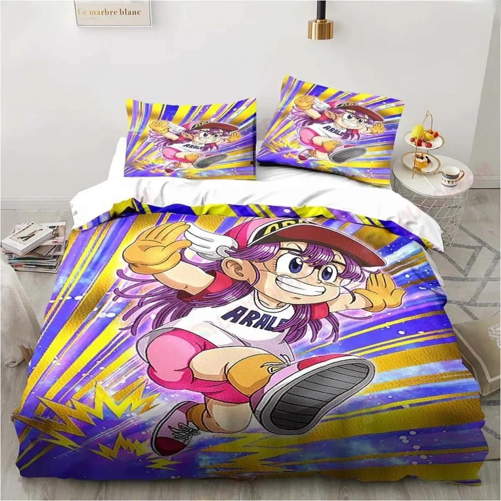 3D Мультяшный DR S-Slump Arale Комплект постельного белья Shet King Twin Double Детский Комплект постельного белья Из микрофибры или Полиэстера Мягкий с Мягкой Тканью Комплекты пододеяльников