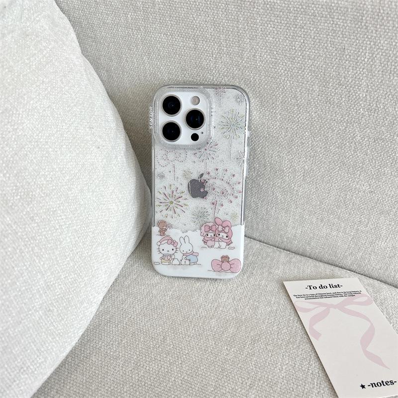 Чехол Sanrio Gilded Fireworks для iPhone 17/16 Pro Max/15/14 для женщин - Дизайн Зимнее Снежное Поле
