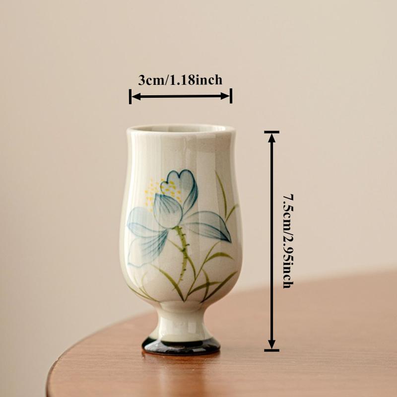 Расписанная вручную пиала для чая 'Лотус', пепел растения, мастер-чашки, керамическая чайная чаша, кружки, китайский набор для чаепития Кунг-фу Гунфу, бытовая посуда для напитков