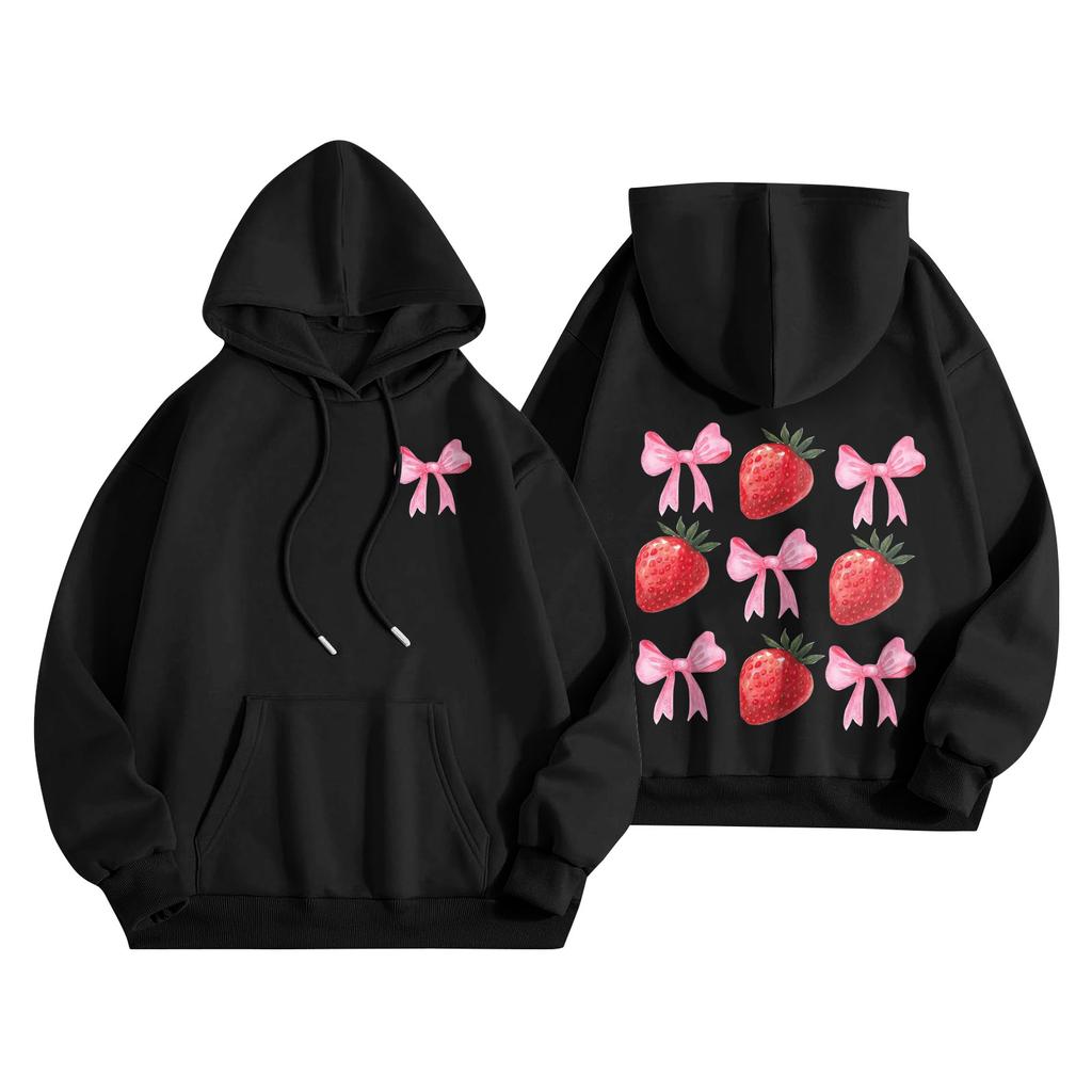 Толстовки для девочек-подростков с длинным рукавом и принтом букв, повседневные графические толстовки с капюшоном, пуловер с завязками, симпатичная толстовка большого размера