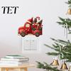Self Adhesive Festive Wall Stickers Christmas Switch Stickers, Removable Santa Claus/Puppy/Reindeer/Elf/Pickup Truck Light Decorative Holiday