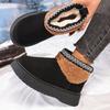 Fashion Black Platform Snow Boots for Women Winter Thicken Warm Plush Ankle Boots Woman Retro Faux Suede Non Slip Cotton Shoes Lady