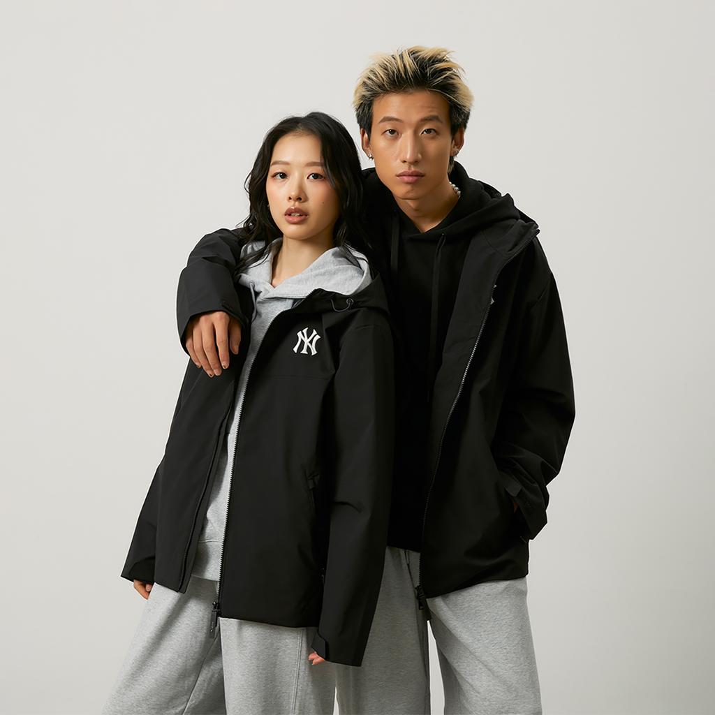 New MLB New York Yankees Basic Collection 24FW Windproof Jacket Unisex Black 3AWJB0344-50BKS