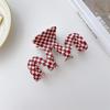 Red Eyecatching And White Plaid Hair Claws For Women Handmade Quality Pvc Stylish Accessories Hair