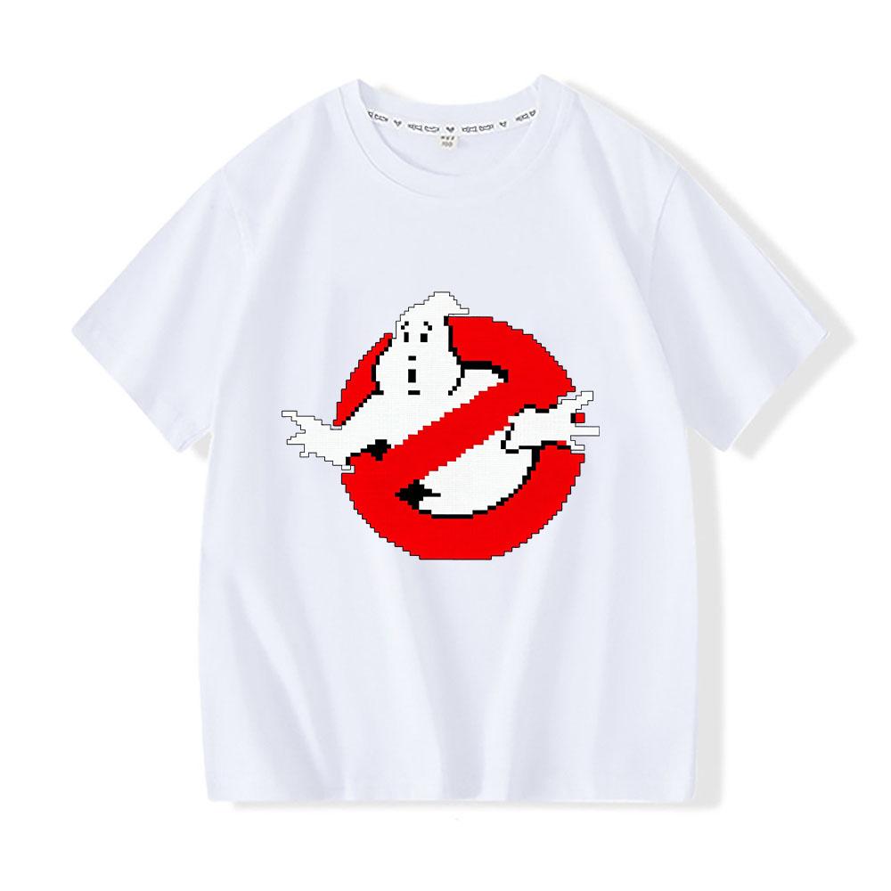 100% Cotton Ghostbusters Cartoon Children's T-Shirt Print Tees 2-12Y Short Sleeve Boys Girls Casual O-neck Tops Toddler Summer