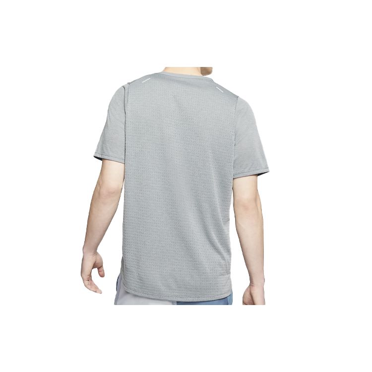 Nike Дышащая футболка с короткими рукавами для бега Rise 365, мужские топы, дымчато-серый CJ5421-097