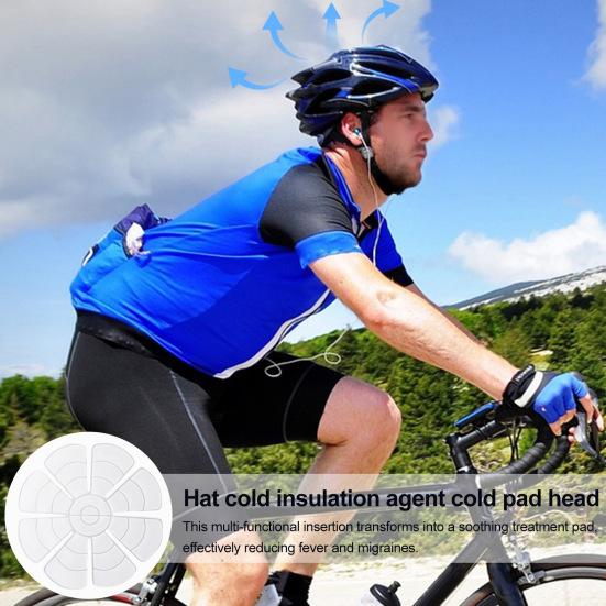 Охлаждающий гель для шапки, пакет со льдом, летний велошлем для езды на велосипеде, вставка для шапки, многоразовая подкладка для снятия жара, мигрени, снятия стресса, охлаждающая подкладка для головы, подкладка для шапки