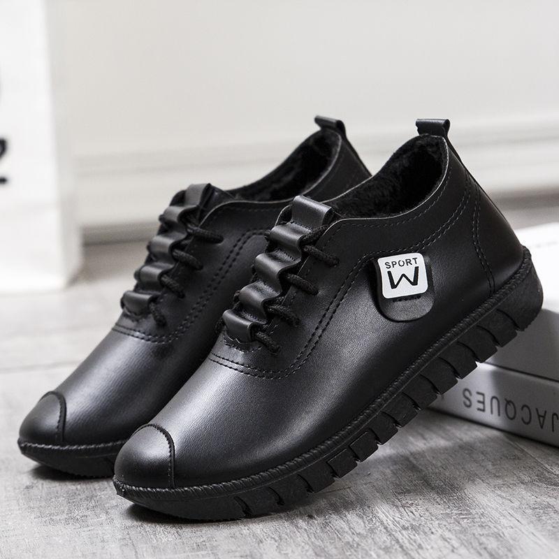 Модная женская обувь на осень и зиму, нескользящая модная универсальная повседневная кожаная обувь