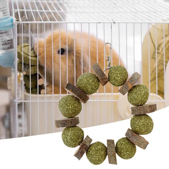 Натуральная игрушка для хомяка ручной работы, устойчивая к жеванию, уход за зубами, ароматная трава с ароматом кролика, морская свинка, шиншилла, игрушка для домашних животных