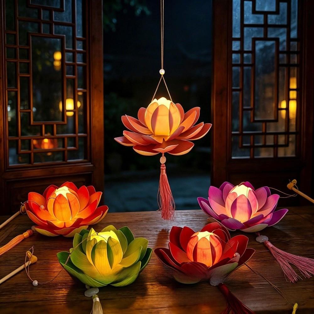 Elegant Design Hand-Held LED Light Ancient Style Mid-Autumn Festival Lantern Party