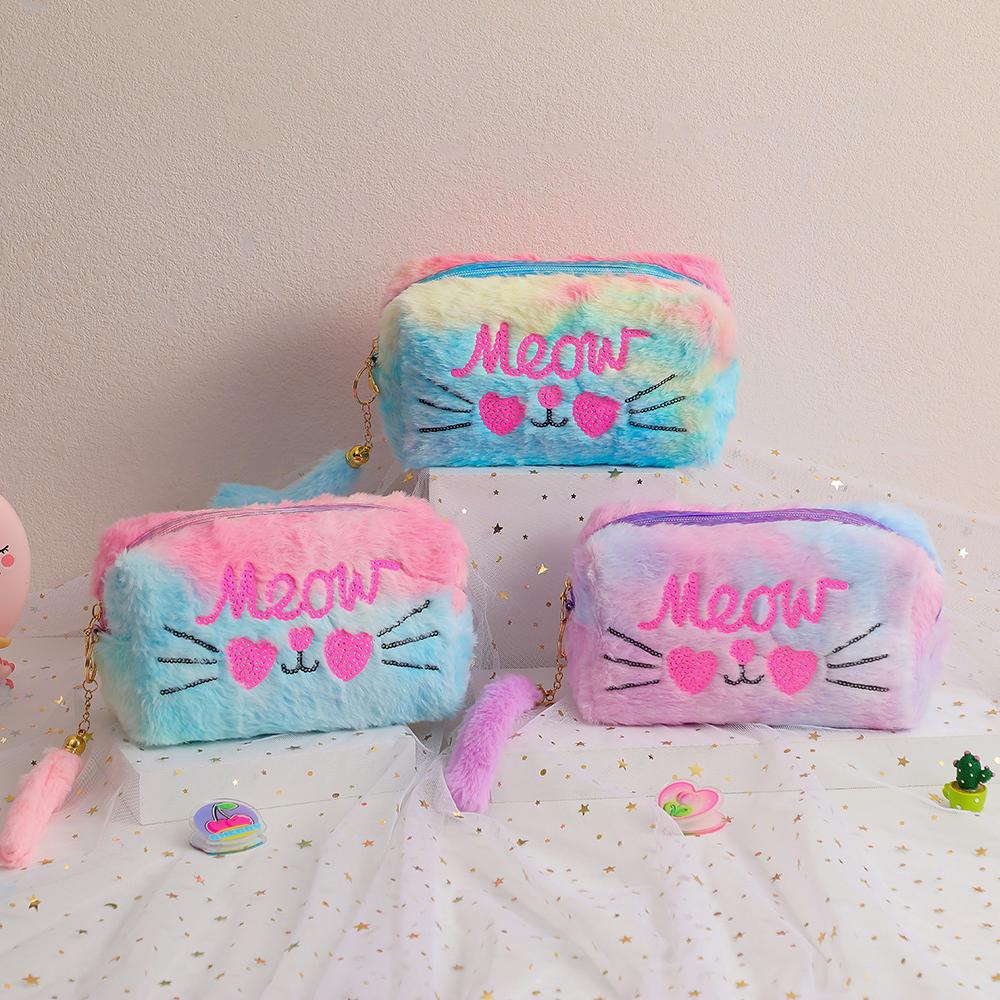 Большая вместимость кавайный плюшевый пенал косметичка милый холщовый чехол для ручек органайзер корейский для девочек школьные канцелярские принадлежности