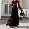 Корейская мода Осень Зима Женская Макси Длинная Юбка с Завышенной Талией Черная Бежевая Серая Вязаная Плиссированная Юбка Теплая Вязаная Элегантная Юбка