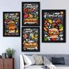 Декор для кухни, пицца, сэндвич, гамбургер, постер с едой, холст, живопись, принты, скандинавские настенные художественные фотографии, украшение для ресторана, дома