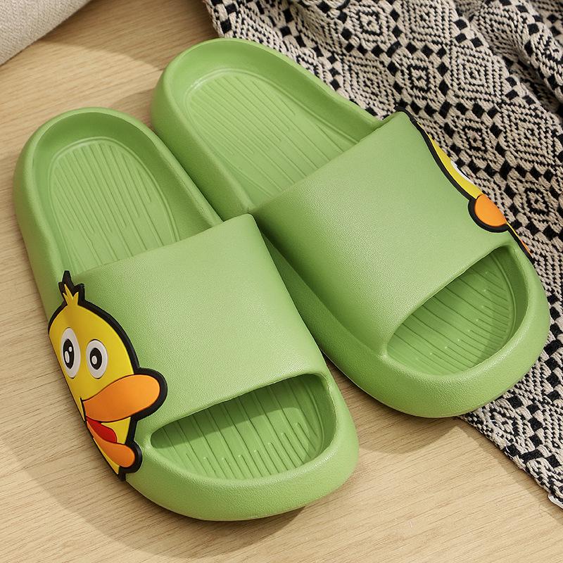 Женские тапочки на толстой подошве с рисунком милой утки, летние повседневные нескользящие простые парные сандалии и тапочки, мужские