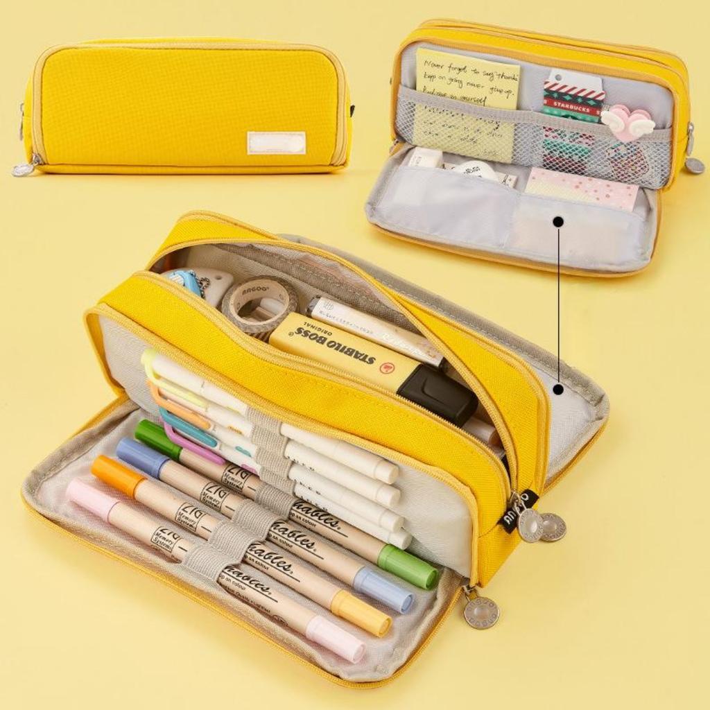 Пенал большой емкости, большая сумка-карандаш для хранения, сумка-маркер, 3 отделения, канцелярские принадлежности, чехол для ручек, держатель для взрослых, офисный органайзер, подарки