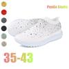 9 Colors Rimocy Shining Crystal Flats Women Spring Breathable Knit Platform Sneakers Woman Comfortable Soft Bottom Non -Slip Sports Shoes
