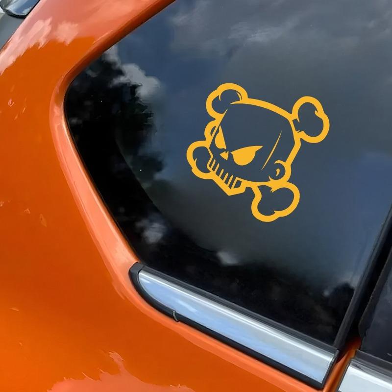 Skull Crossbones Sticker  Unique Cartoon Art, Edgy Decal for Laptops Skateboards. High - Grade Vinyl, Easy Apply Remove. Boost