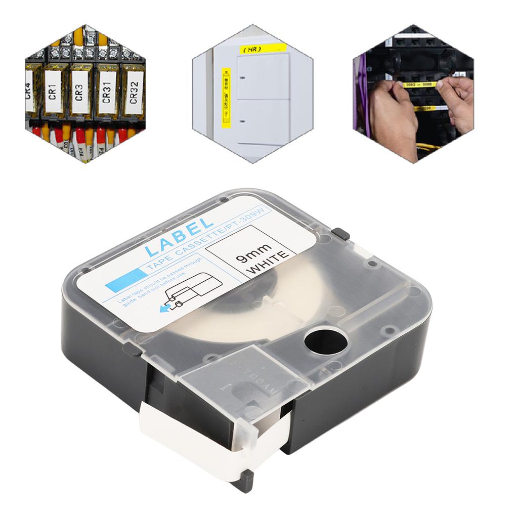 Label Maker Tape 9mm Wide 8m Length Self Adhesive Label Tape Refills for MAX LM380E LM390A LM370A LM