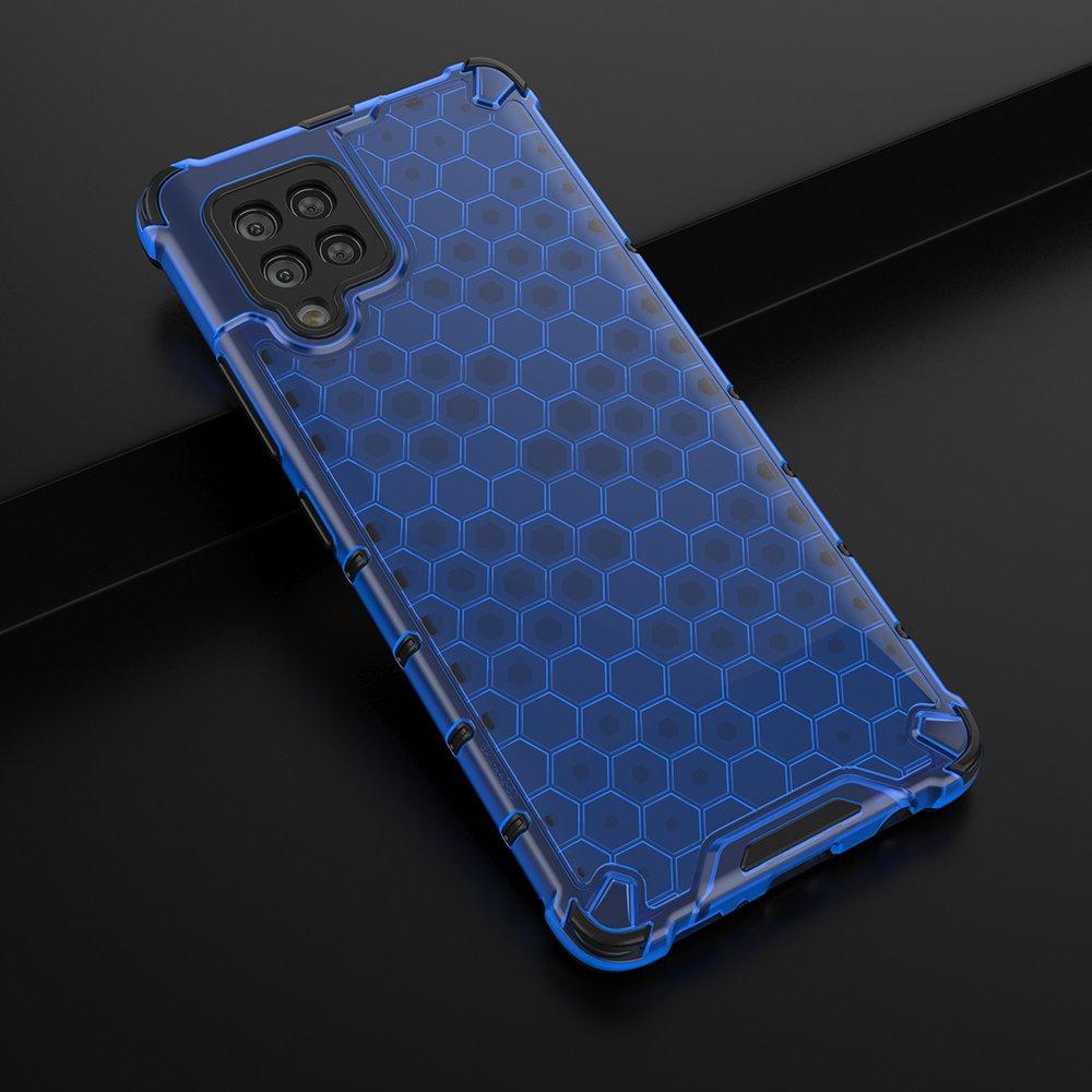 Samsung Galaxy A42 5G Blue Rugged Honeycomb Case with Gel Frame Protection