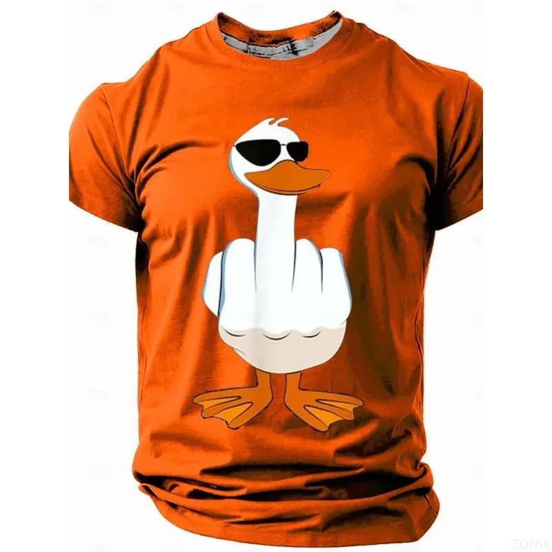 Summer Duck Print Kids T-shirt Summer Daily Casual Loose Comfortable Short Sleeve Boys Tees Top Outdoor Girl T-shirt