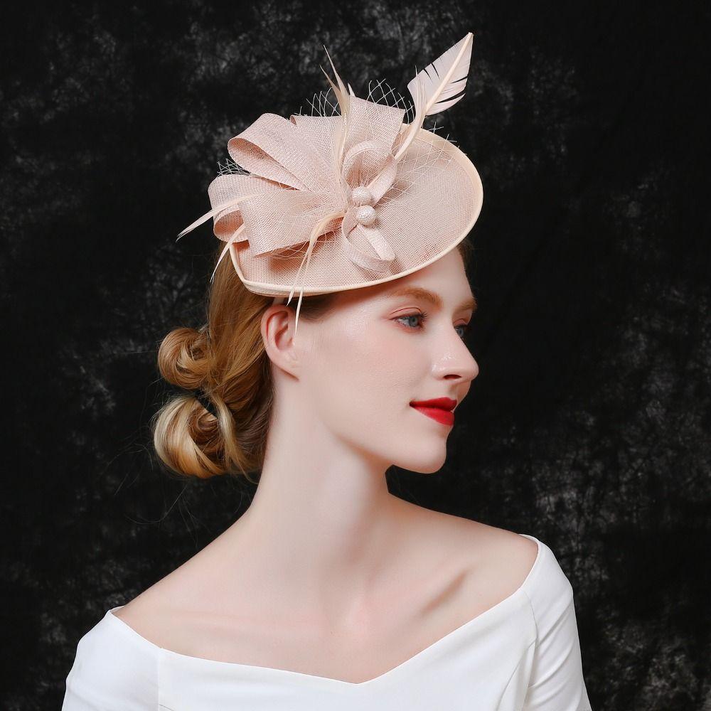 Women Flower Wedding Tea Party Mesh Hair Band Evening Party Fascinator Hat