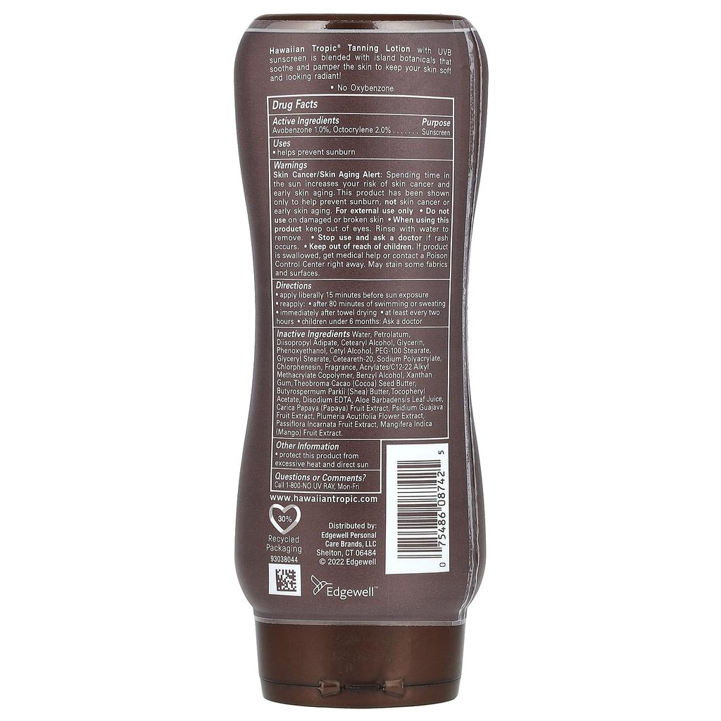 Hawaiian Tropic Island Tanning, Sunscreen, Cocoa Butter, SPF 4, 8 Fl Oz (236 Ml)