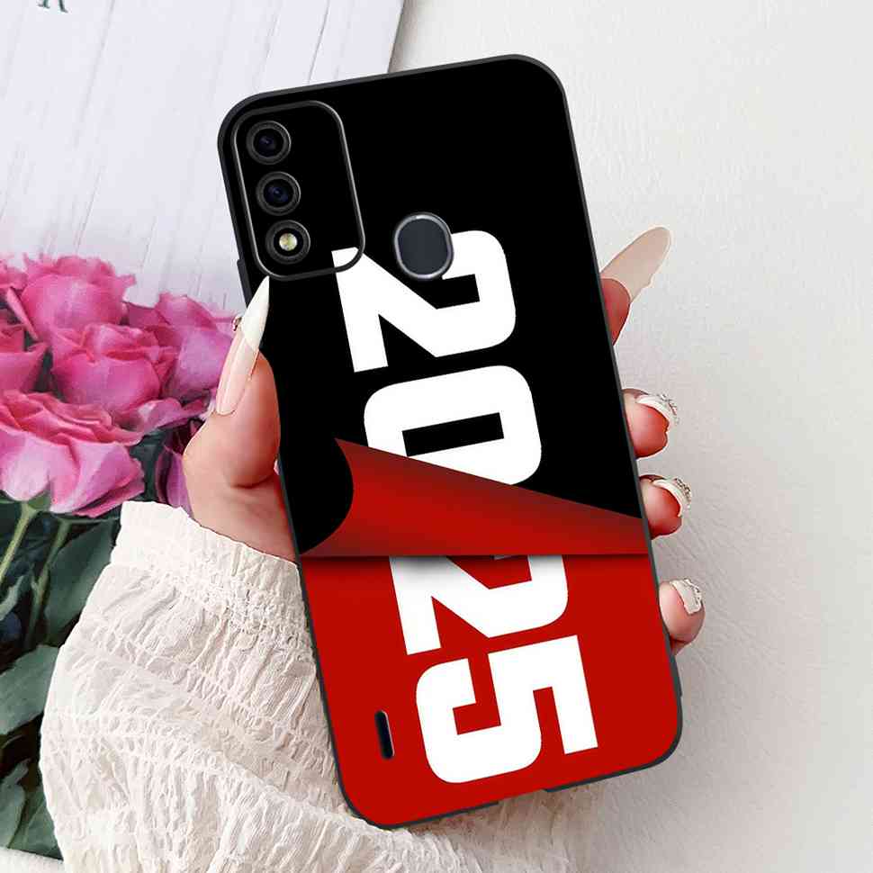 For Itel A48 6.1" Case Fashion Painting Soft Silicone TPU Black Cover For ITEL A48 itel a48 Popular Design Flowers Phone Cases