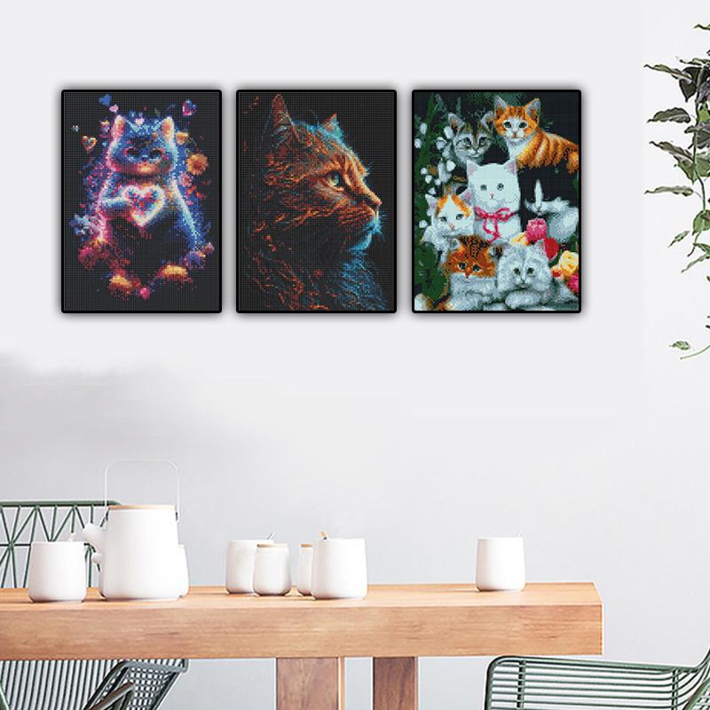 5D Алмазная картина Полный Алмазный кот Алмазная картина Ручная работа Diy Алмазная мозаика Картина Украшение дома