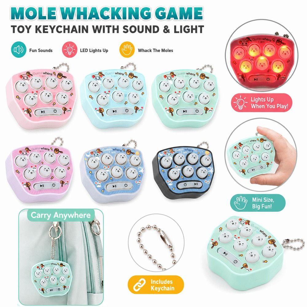Mini Mole Whacking Game Interactive Gameplay Game Toy Keychain Kids Games