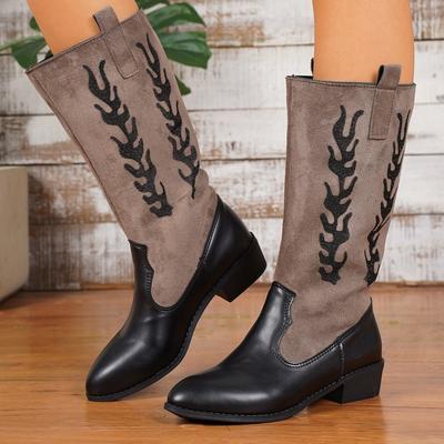 Модные женские ботинки челси с принтом на среднем каблуке с острым носком, зима 2025, новые повседневные туфли в готическом стиле в стиле ретро Botas Mujer