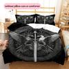 Bird and Sword Pattern Bedding Quilt Set  Home Decoration  Gift (1 * duvet cover + 2 * pillowcase  without core)