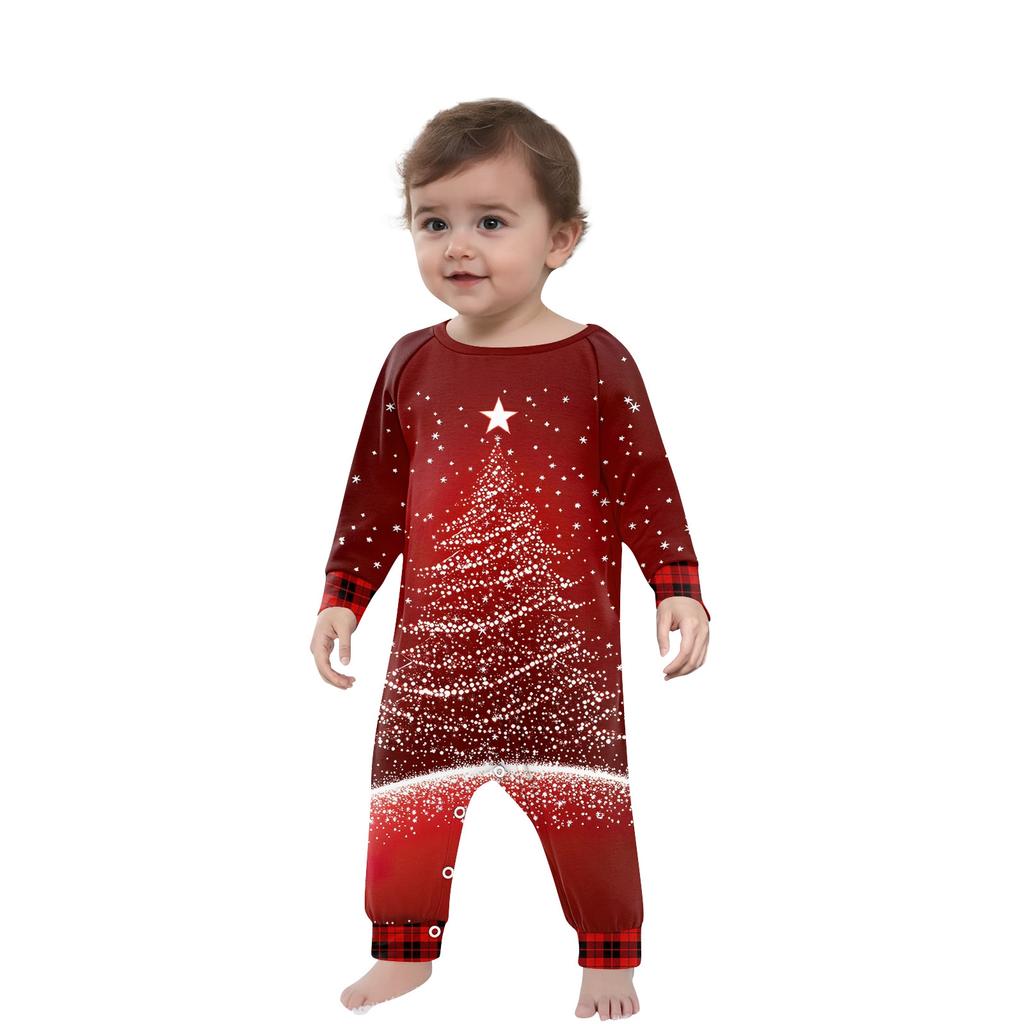 Christmas Prints Family Matching Long Sleeve Tops+Pants Set Family Matching Sets