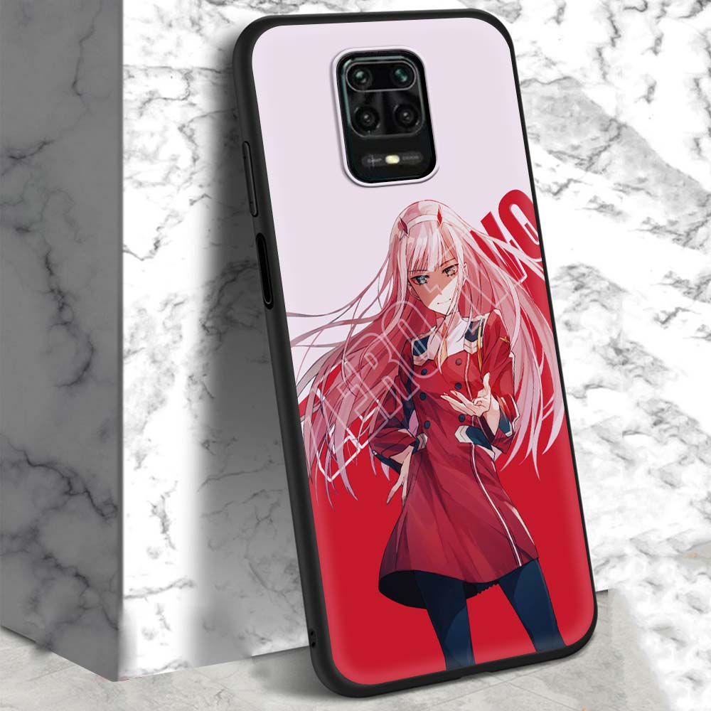 02 Zero Two Anime Darling In The Franxx Case For Xiaomi Redmi Note 9S 9 8 7 10 Pro 8T 9C 9A 8A Black Silicone Phone Cover Sac