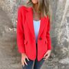 Женские куртки Повседневная куртка с лацканами и длинным рукавом Однотонное пальто для женщин