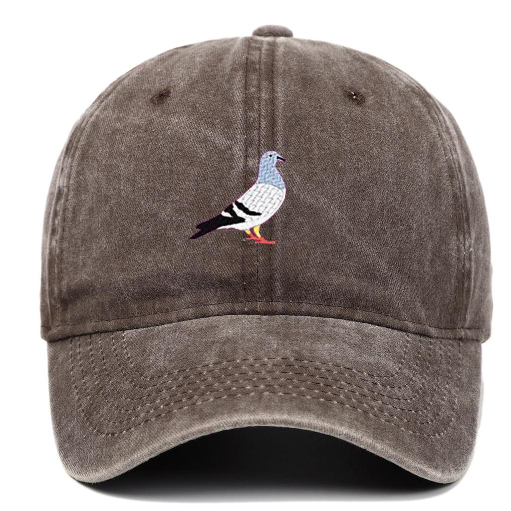 Бейсболка из выстиранного хлопка с вышивкой голубя, с эффектом потертости - Папина шляпа в хип-хоп стиле
